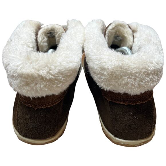 SPERRY Elayna Women 8 Duck Boot Brown Suede Leather Faux Fur Bootie Slipper Shoe - Picture 4 of 14